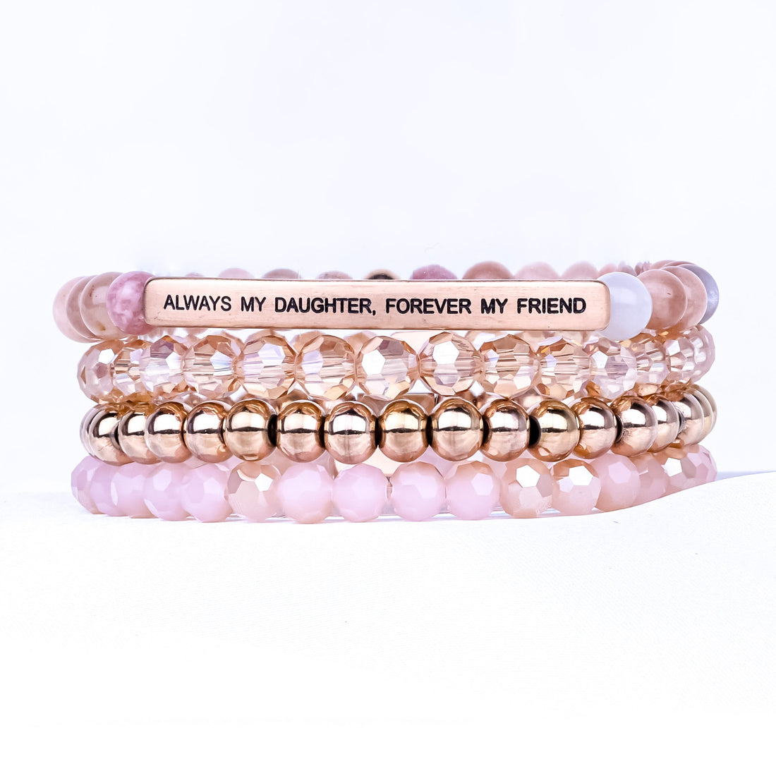 ALWAYS MY DAUGHTER 4 BRACELET GIFT SET - SUNSTONE - Inspiration Co.