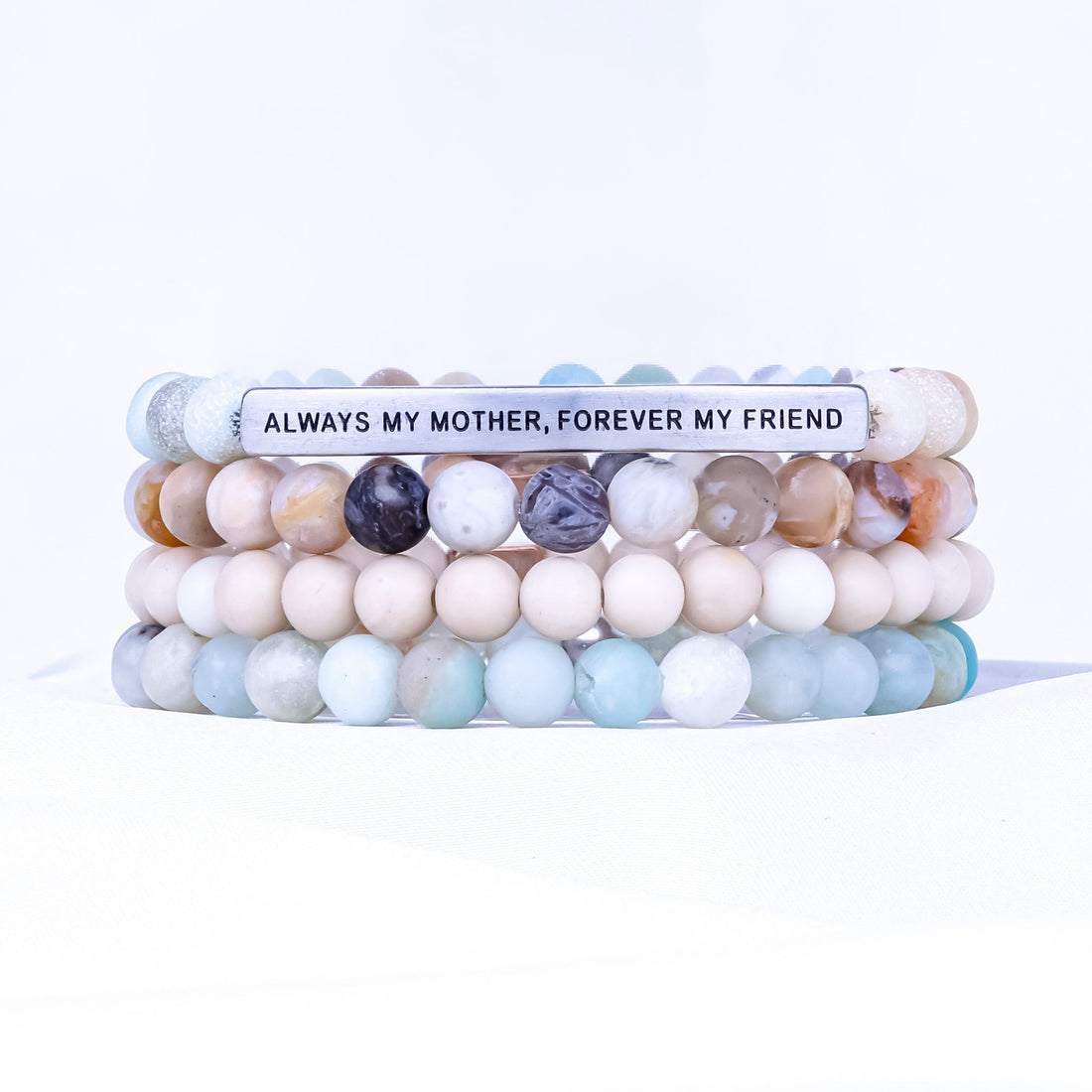ALWAYS MY MOTHER 4 BRACELET GIFT SET - AMAZONITE - Inspiration Co.