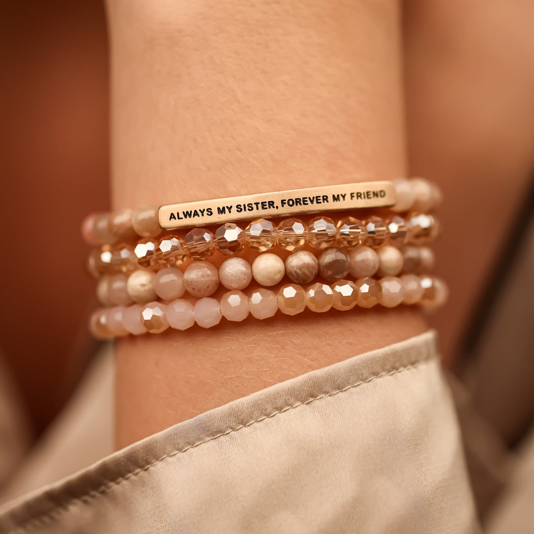 ALWAYS MY SISTER 4 BRACELET GIFT SET - SUNSTONE - Inspiration Co.