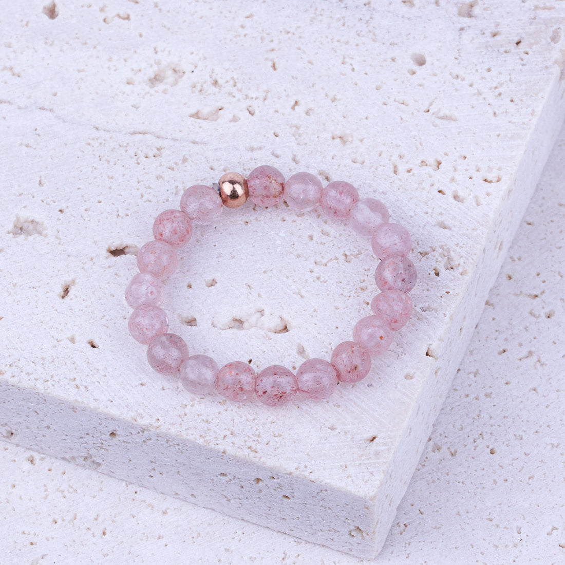 EARTHSTONE STRETCH RING - PINK QUARTZ - Inspiration Co.