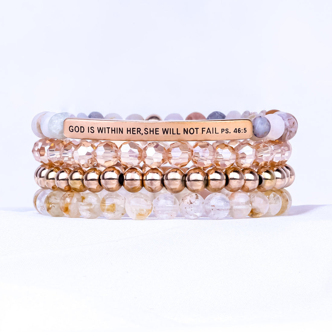 GOD IS WITHIN HER 4 BRACELET GIFT SET - BAMBOO - Inspiration Co.