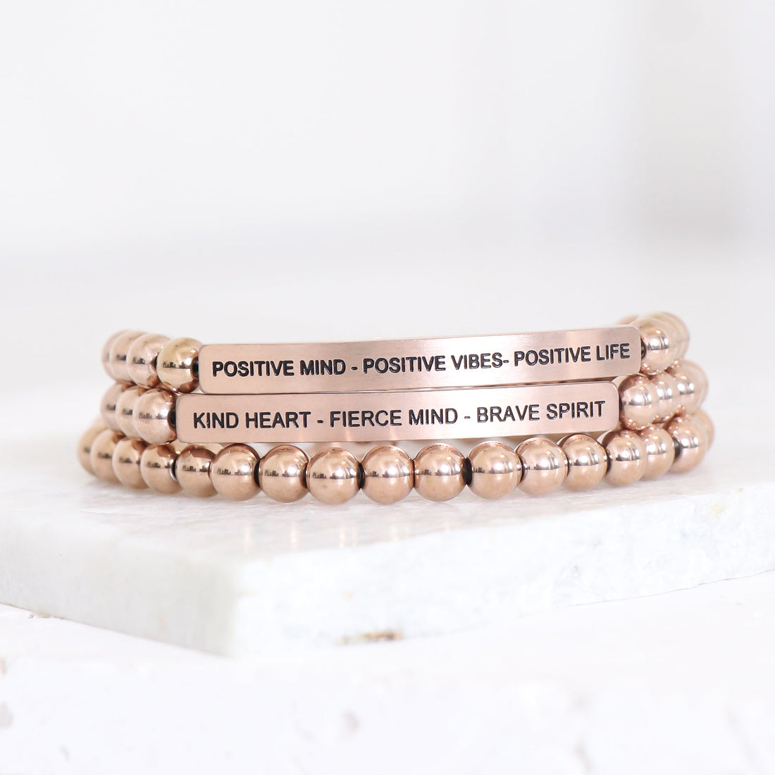 &quot;KIND HEART&quot; &amp; &quot;POSITIVE MIND&quot; Bundle Deal - Rose Gold - Inspiration Co.