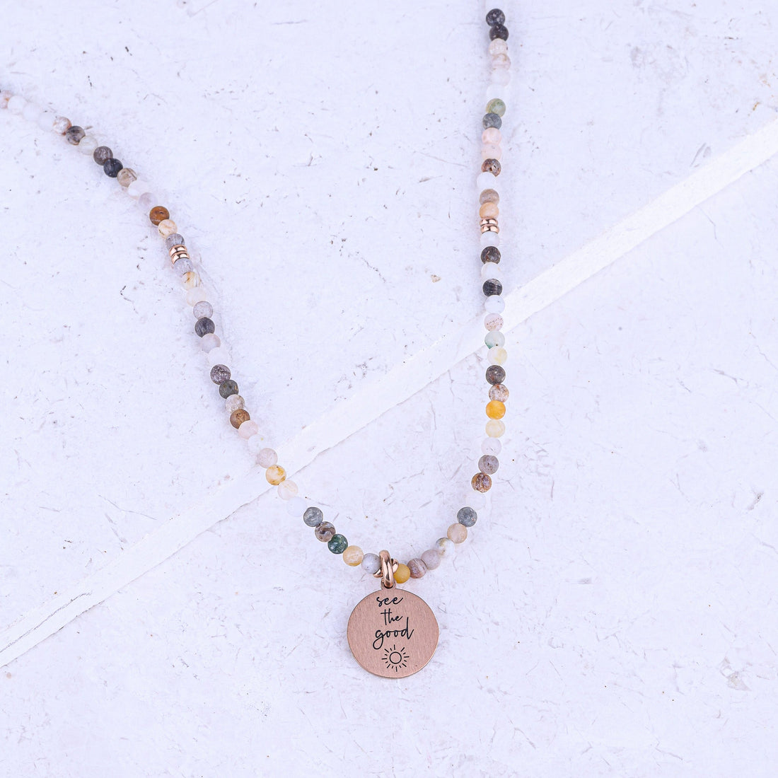 MICRO GEMSTONE NECKLACE - BAMBOO - Inspiration Co.