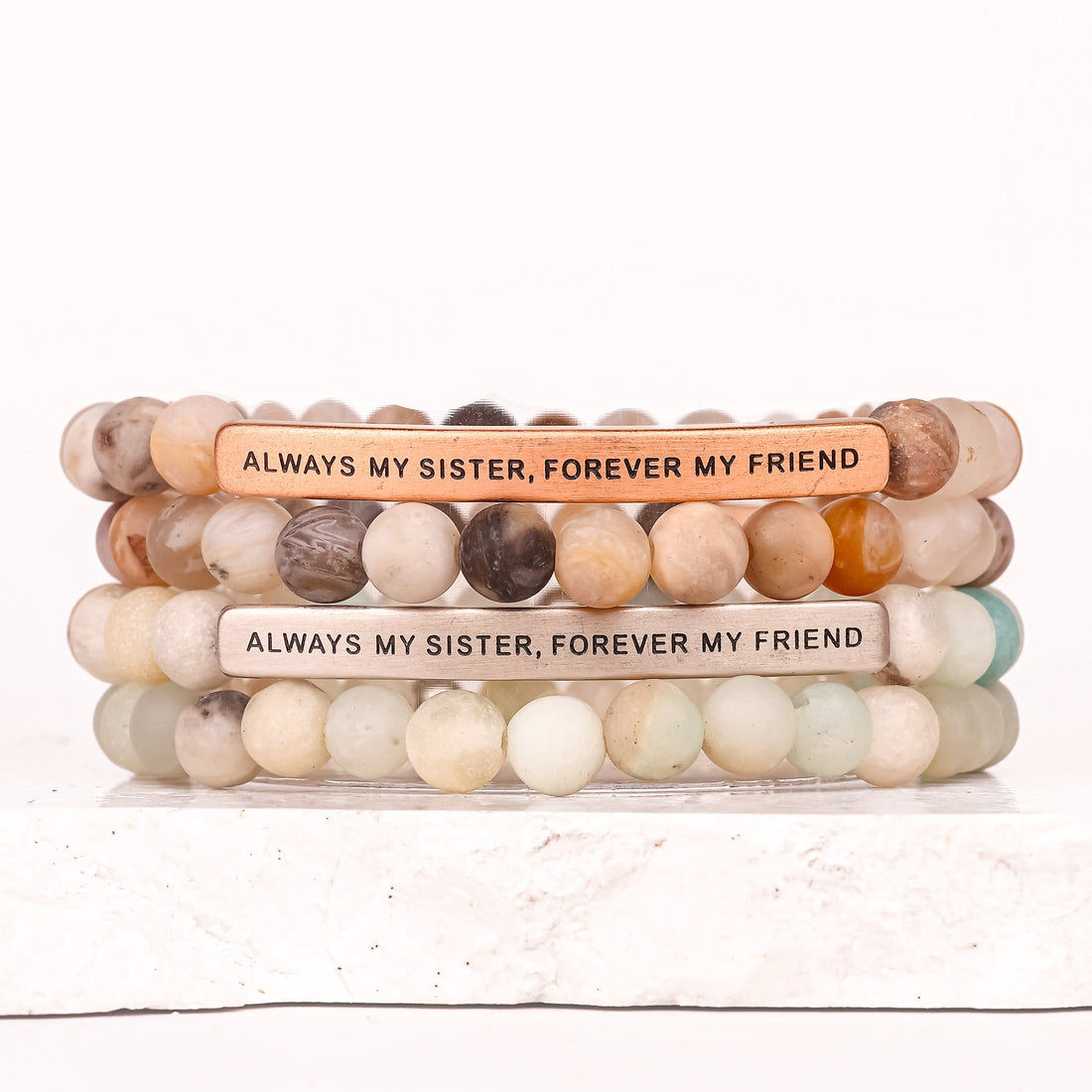 SISTER/SISTER GIFT SET - BAMBOO&amp;AMAZONITE - Inspiration Co.